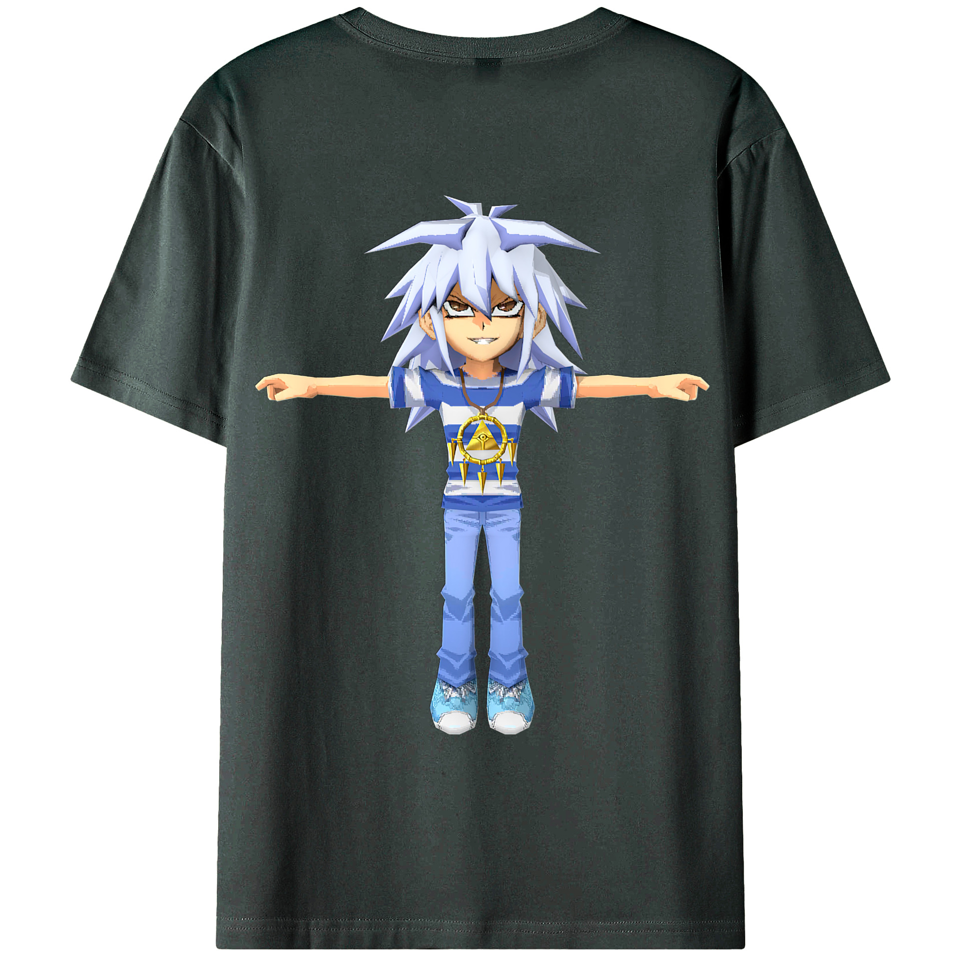 （画像用） 遊☆戯☆王 Yu-Gi-Oh! 綿100％ メンズ半袖Tシャツ（バックプリント） 通気性